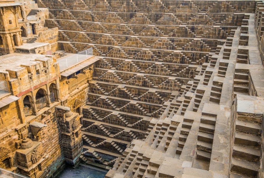 Chand Baori is the beautiful stair temple that was the film locations and movie locations from the Dark Night Rises Batman movie.