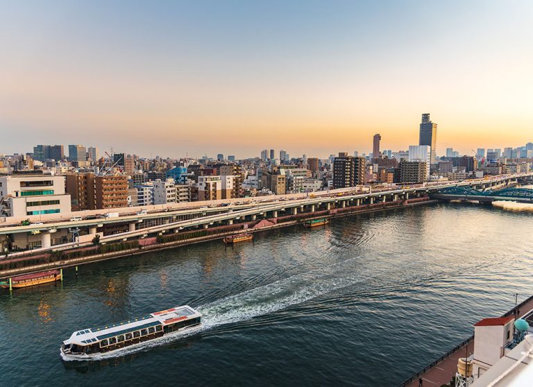 Featured in "Japan Tour: Rich History & Culture" by Jaya Travel & Tours, this image shows a Sumida river cruise located in Tokyo.