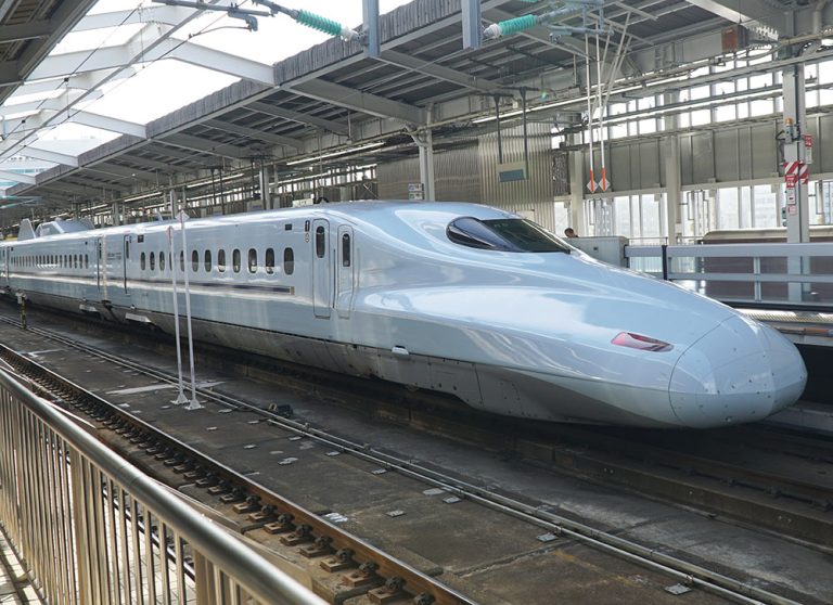 Featured in "Japan Tour: Rich History & Culture" by Jaya Travel & Tours, this image shows the Shinkansen Bullet Train located in Osaka.